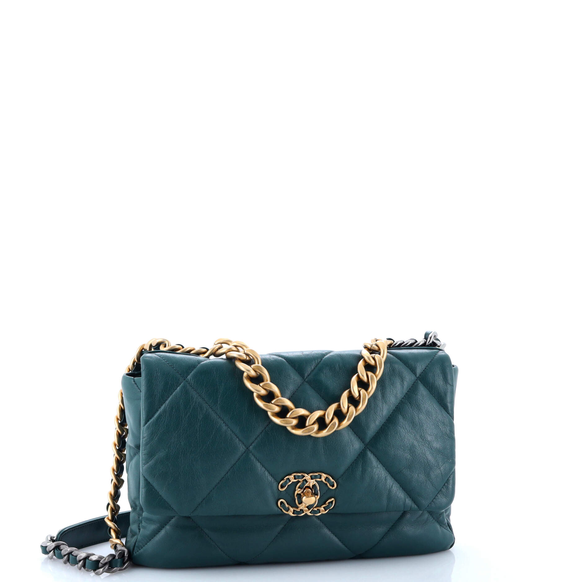 Pre-Loved Chanel 19 Flap Bag Quilted Leather Large - Image 2