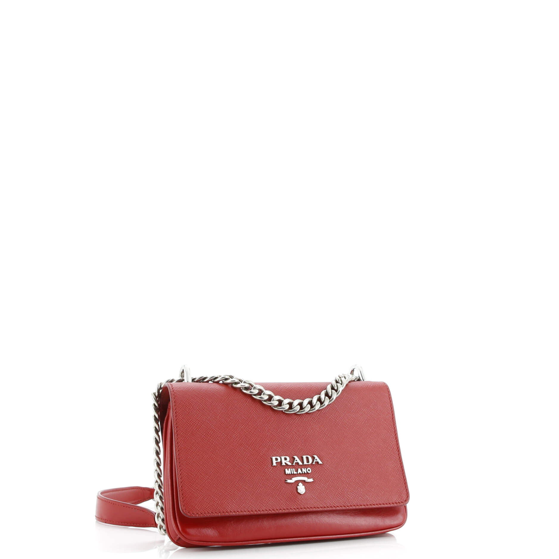 Pre-Loved Prada Chain Flap Crossbody Bag Saffiano and Soft Calf Small - Image 2