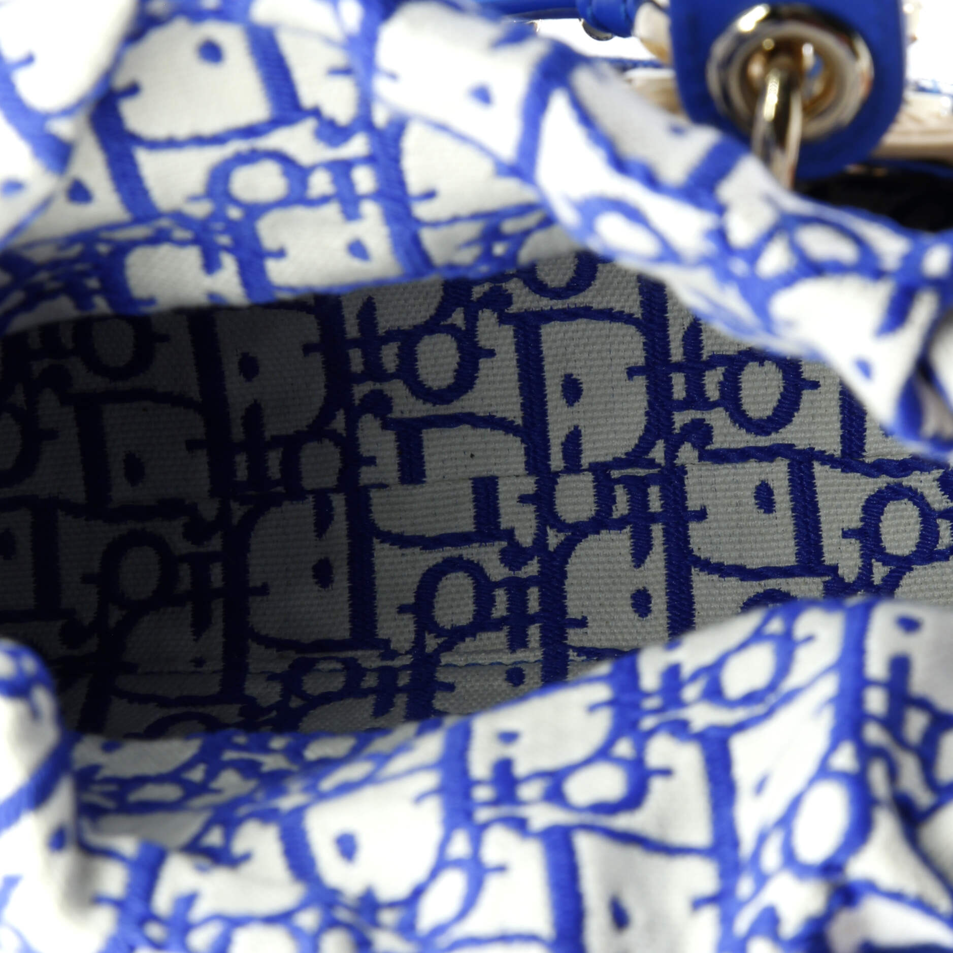 Pre-Loved Christian Dior Lady Dior Bag Wicker and Oblique Canvas Mini - Image 5