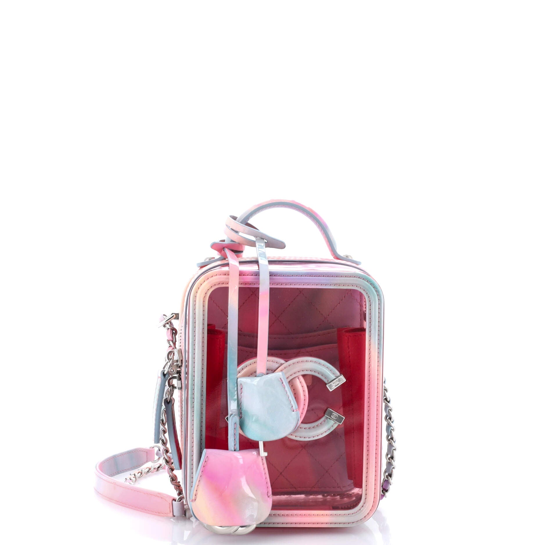 Pre-Loved Chanel Filigree Vertical Vanity Case PVC with Lambskin