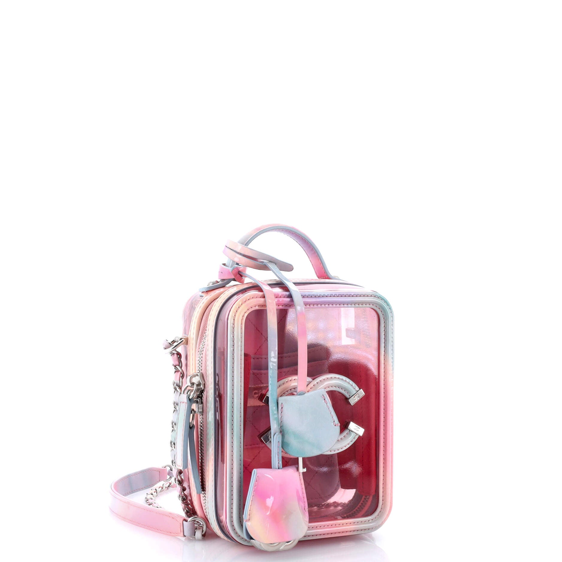 Pre-Loved Chanel Filigree Vertical Vanity Case PVC with Lambskin - Image 3