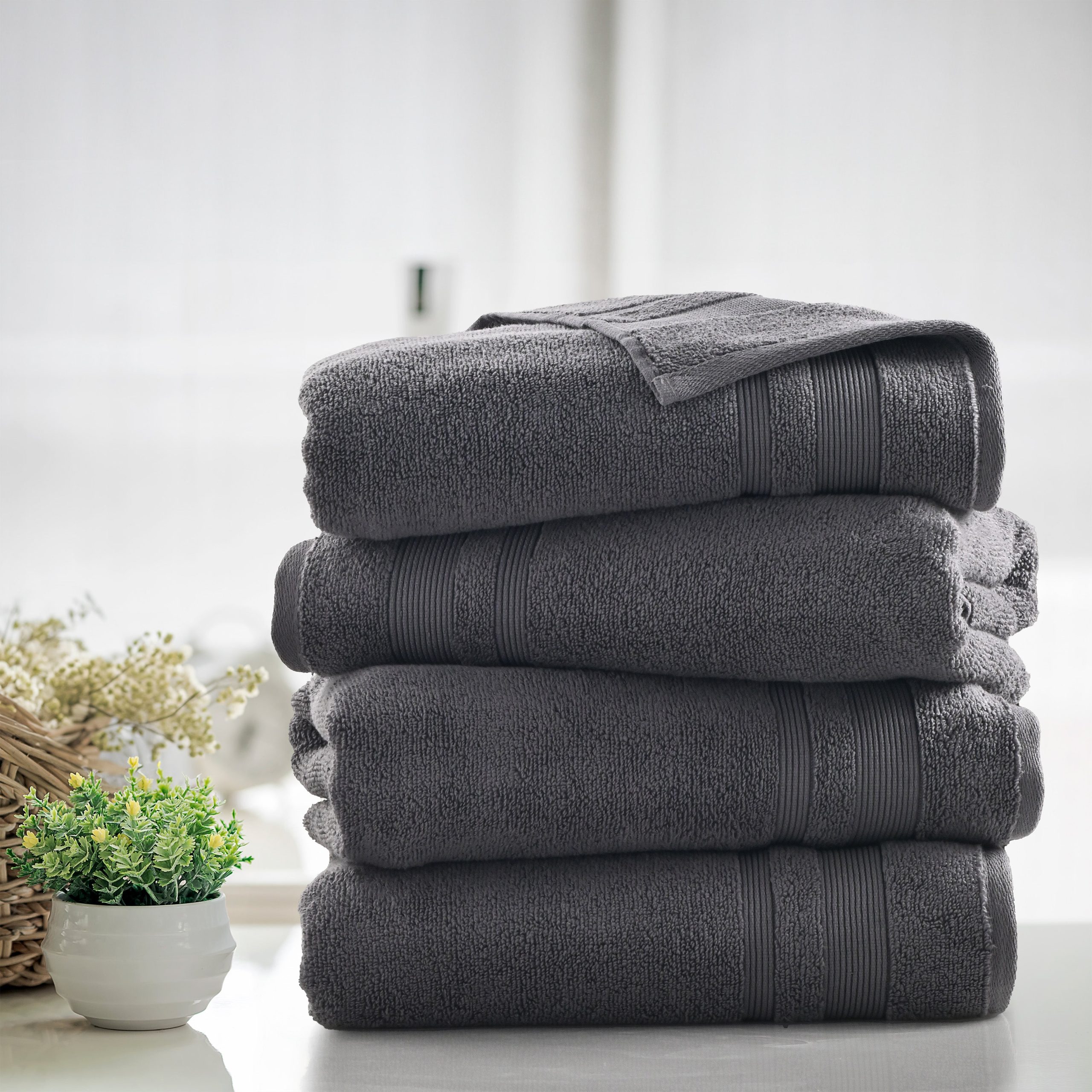 Kathy Ireland 4 Piece Zero Twist Cotton Plush Bath Towel Set by Bed Bath Fashions - Image 7