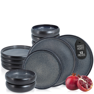 Moritz & Moritz SOLID 12-Piece Stoneware Dinnerware Set