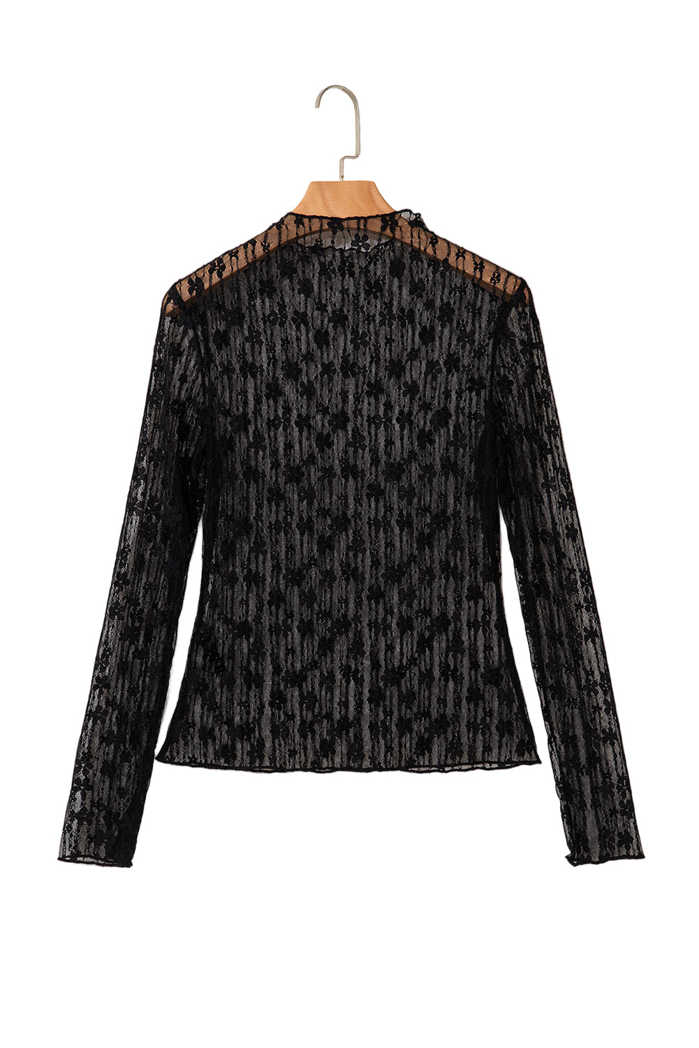 Threaded Pear Adalynn Sheer Floral Lace Long Sleeve Top - Image 10