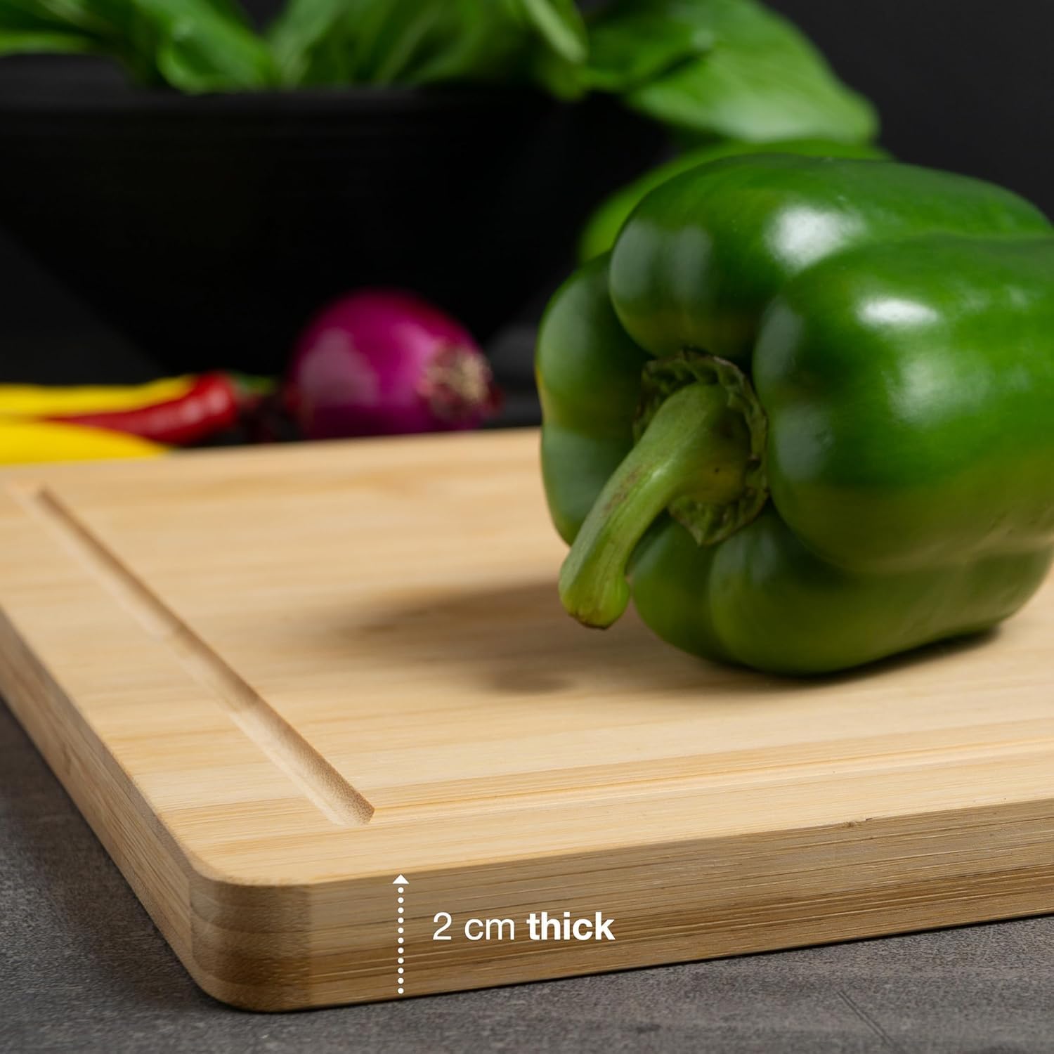 Moritz & Moritz XXL Bamboo Cutting & Serving Board | Large Wooden Chopping Board with Juice Groove - Image 3
