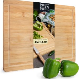 Moritz & Moritz XXL Bamboo Cutting & Serving Board | Large Wooden Chopping Board with Juice Groove
