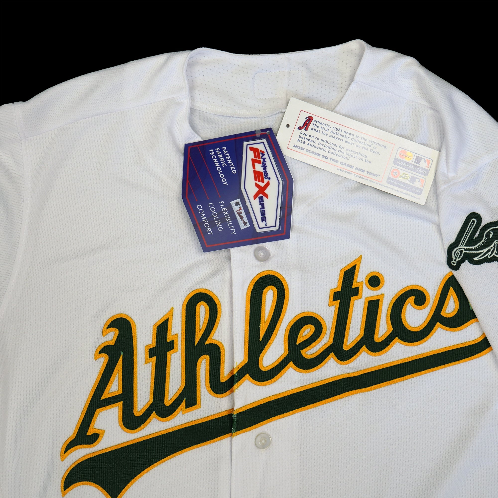 Majestic Men's Mlb Oakland Athletics Authentic On Field Flex Base Jersey - Home White - Image 5