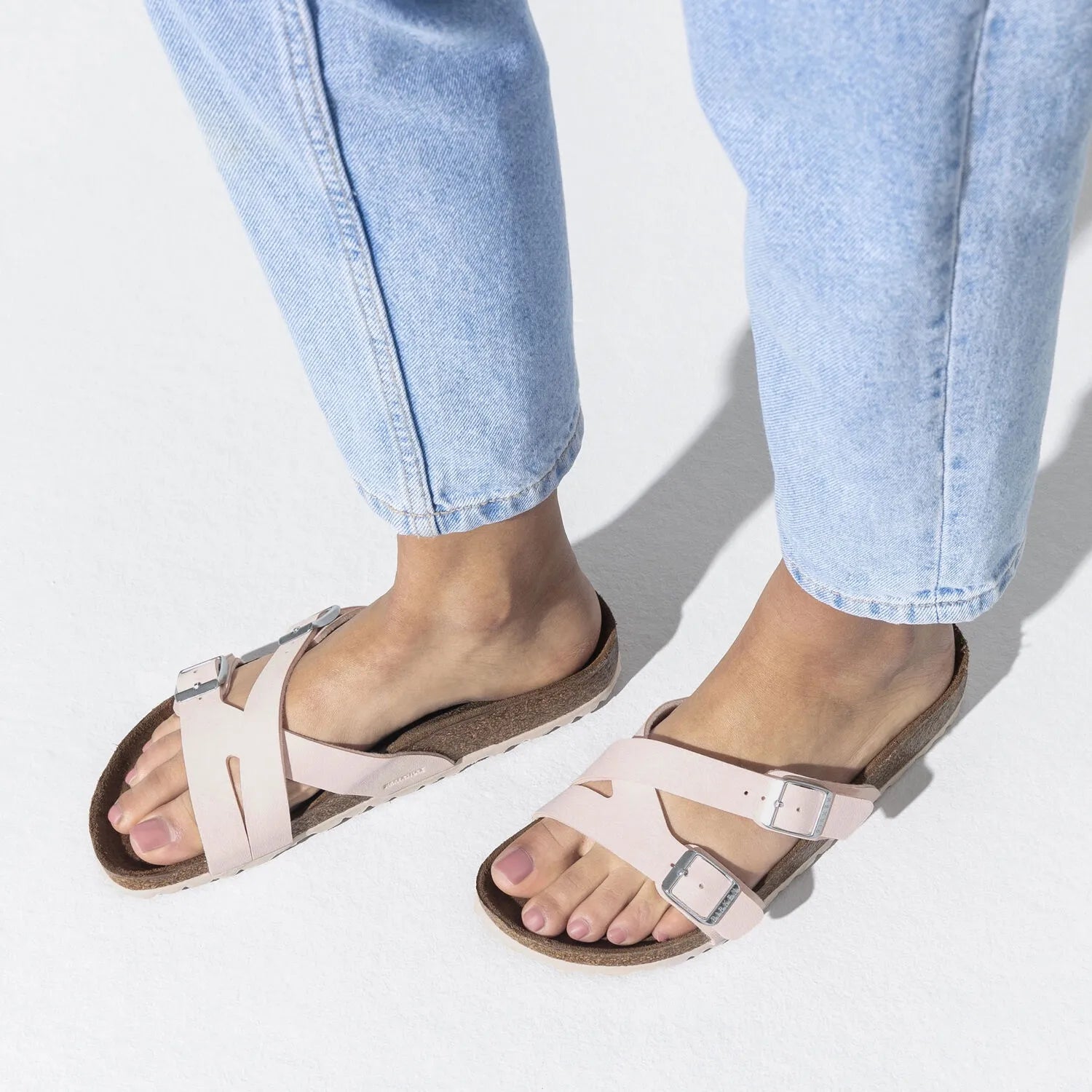 Birkenstock Yao Vegan Birkibuc Light Rose Sandals - Image 3