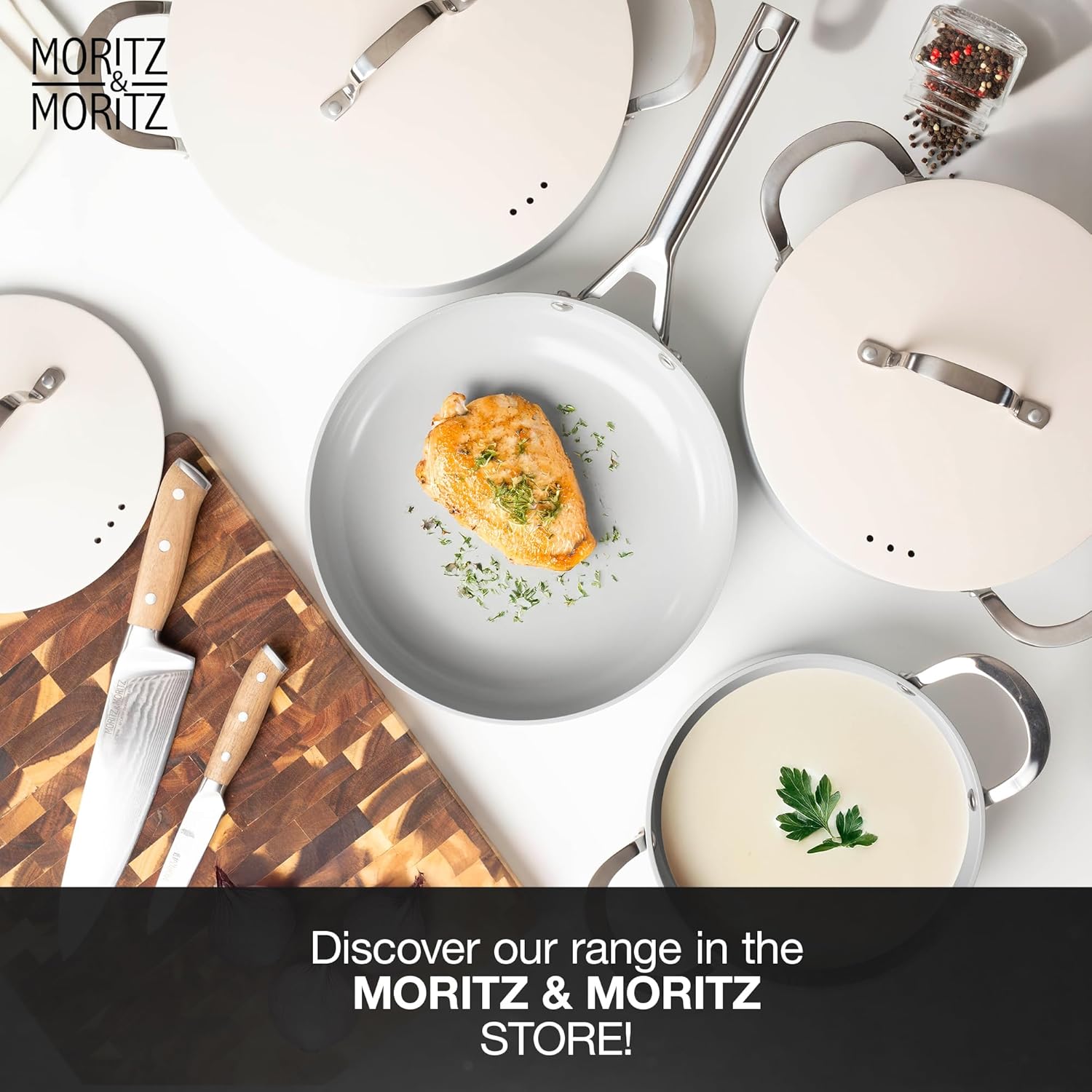 Moritz & Moritz 7-Piece Cast Aluminum Cookware Set with Lids - Image 6