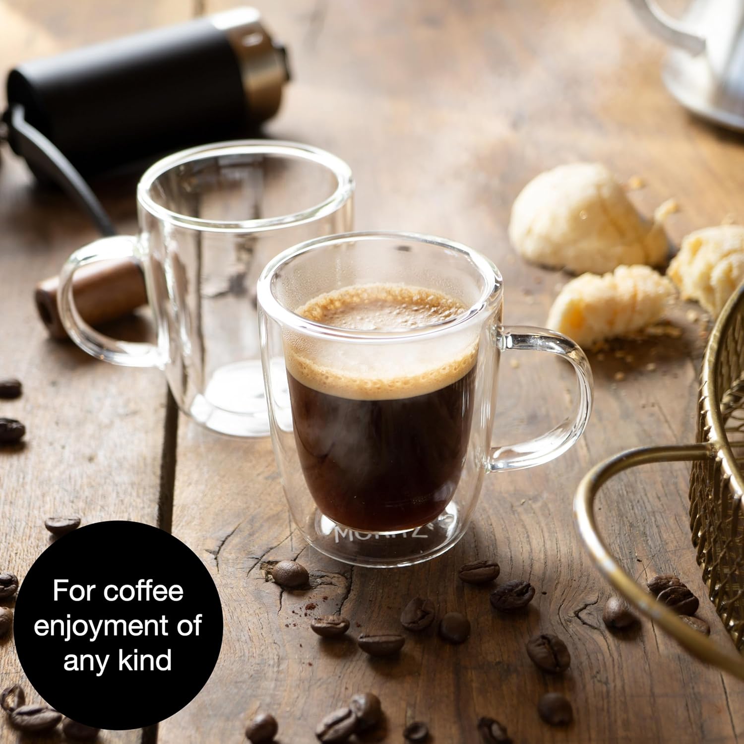 Moritz & Moritz Barista Double-Walled Coffee Glasses 2 x 2.7 oz | Espresso. Tea & Desserts - Image 4