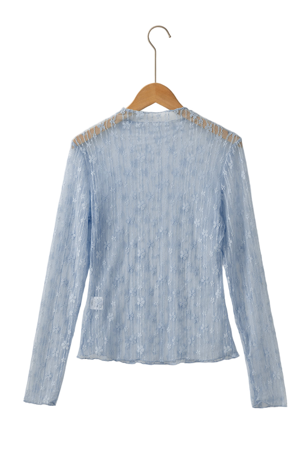 Threaded Pear Adalynn Sheer Floral Lace Long Sleeve Top - Image 12