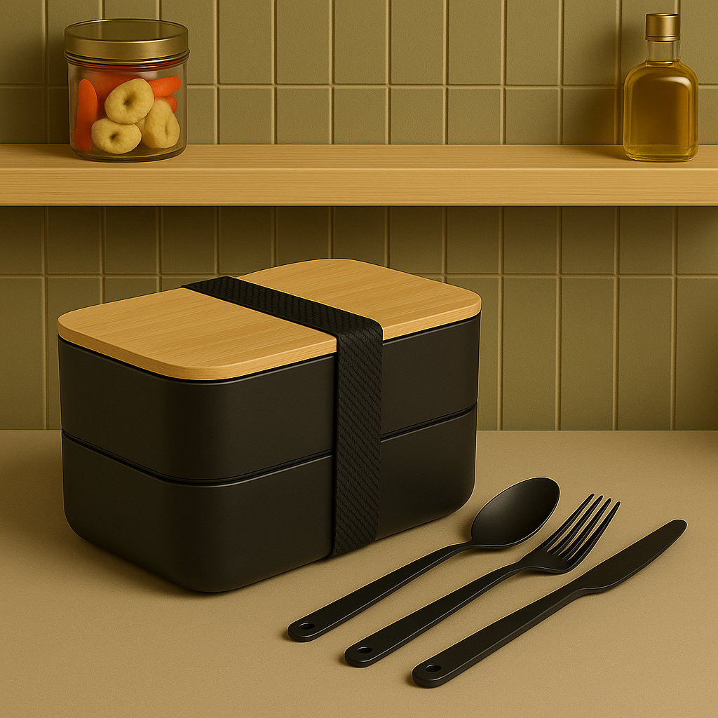 Moritz & Moritz Premium Bento Box for Adults Black ?C 2-Tier 46 oz Lunch Container Box with Bamboo Lid - Image 13