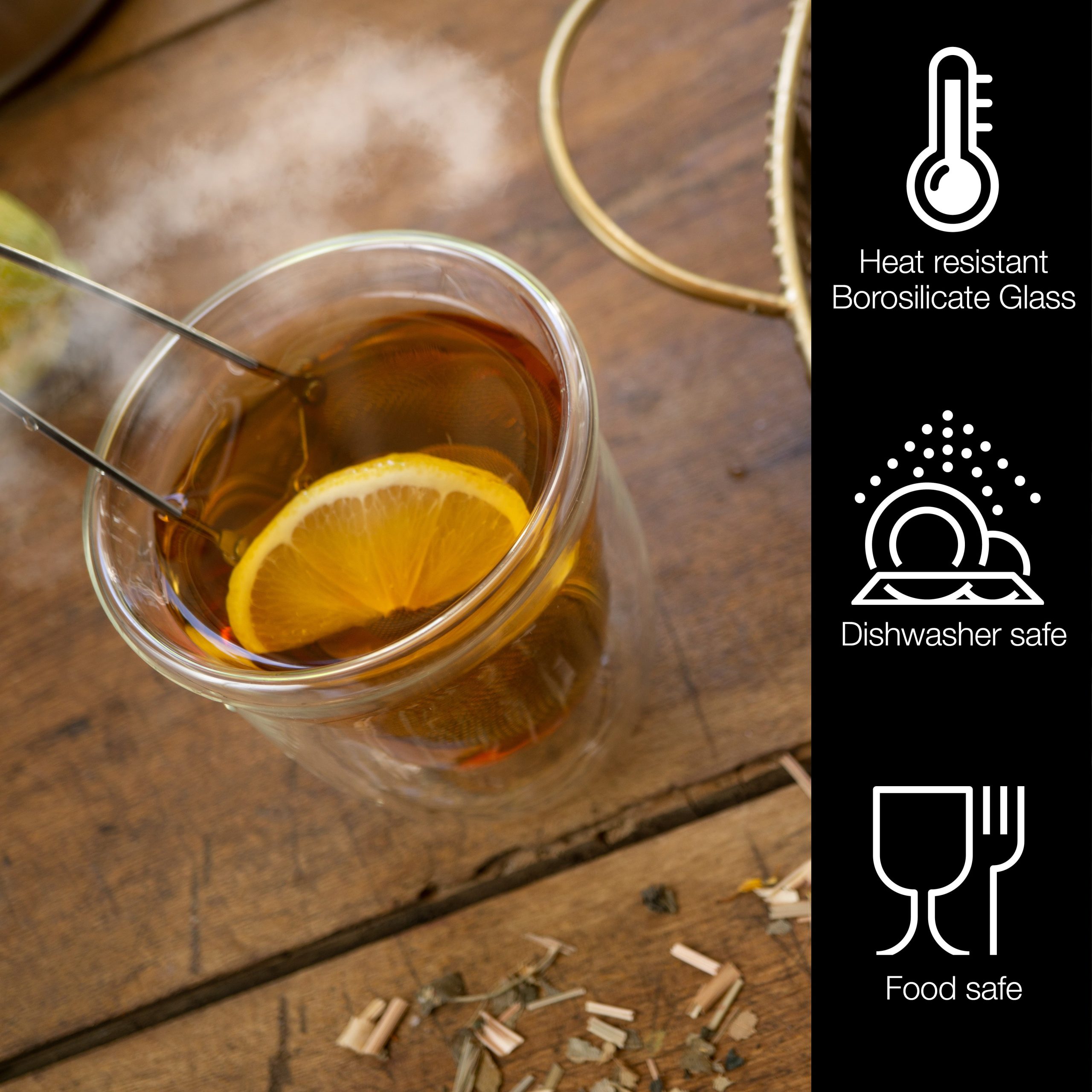 Moritz & Moritz Caff?? Italia Napoli Double Walled Coffee Glasses | Set of 6 Hot & Cold Cups - Image 3