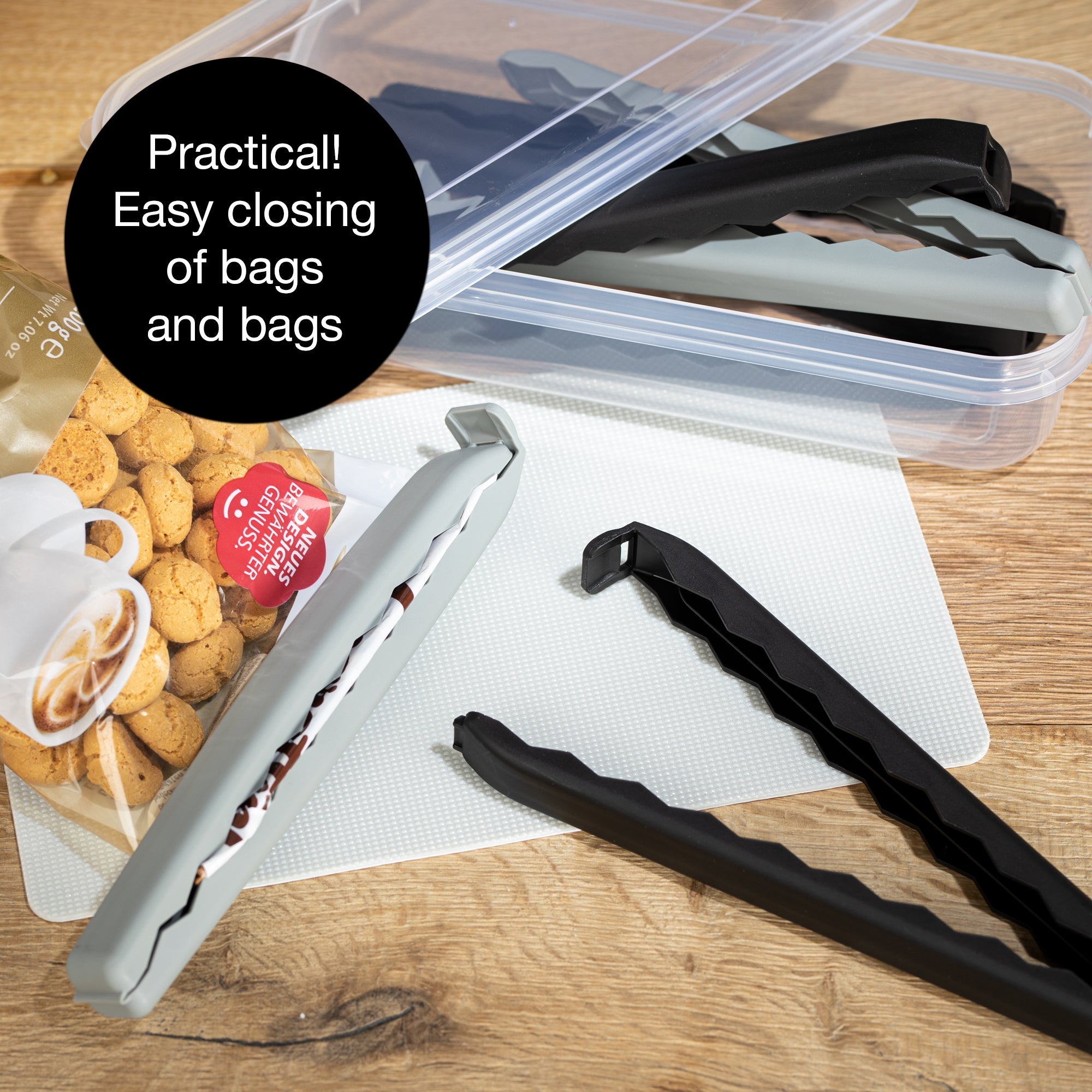 Moritz & Moritz 5 Large Bag Clips with Clear Storage Box | BPA-Free. Reusable & Hygienic - Image 5