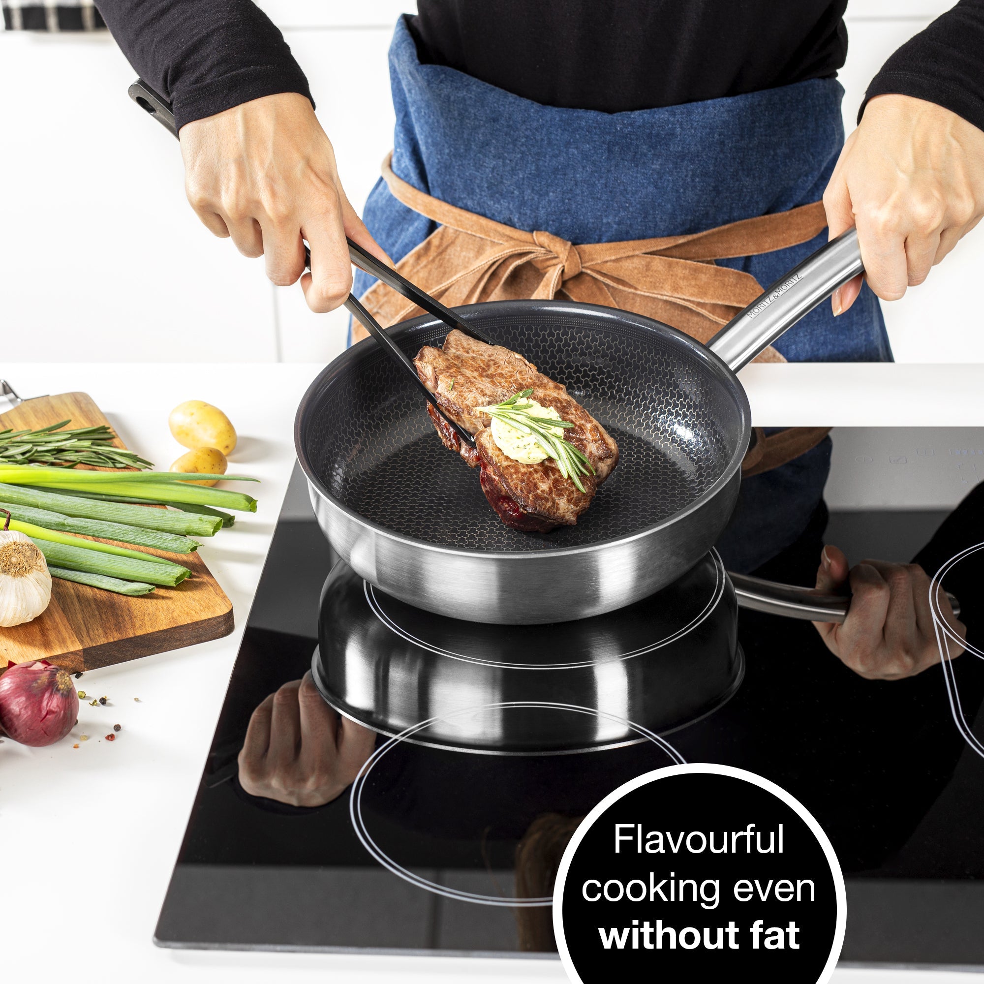 Moritz & Moritz Stainless Steel Honeycomb Non-Stick Pan 9.5 - Image 6