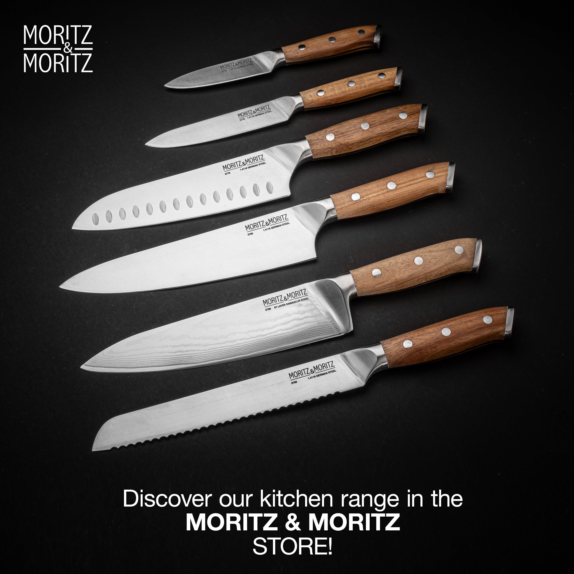 Moritz & Moritz German Steel 7 Santoku Knife | Professional Sharp Multipurpose Kitchen Knife - Image 7