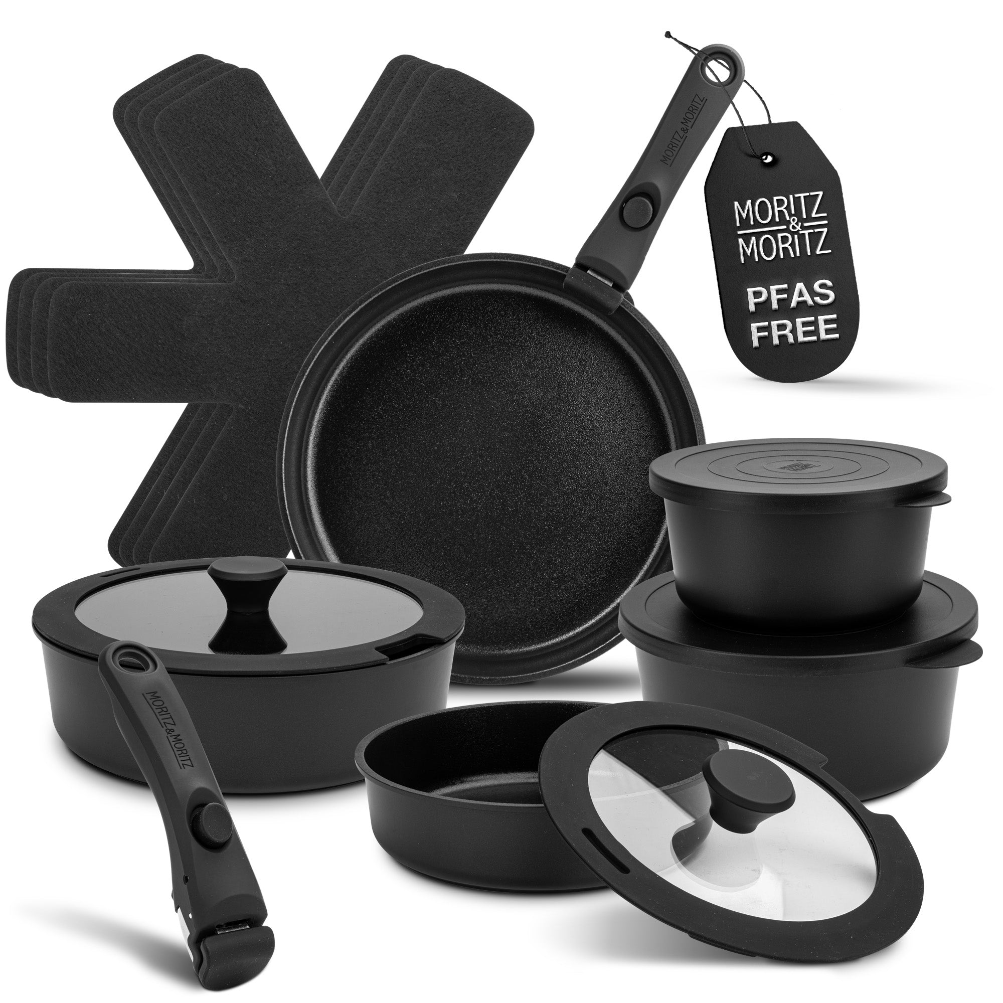 Moritz & Moritz 15-Piece Cast Aluminum Pot and Pan Set
