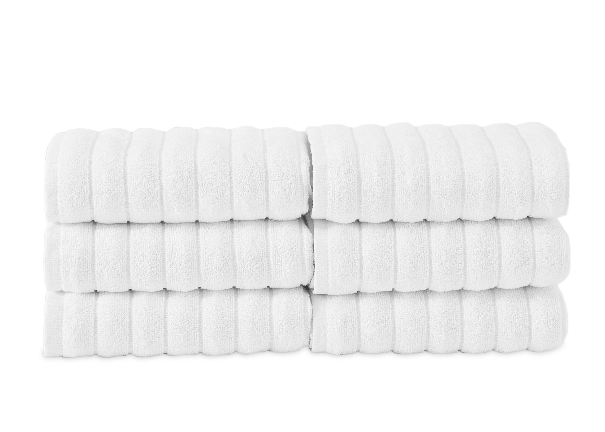 Classic Turkish Towels Brampton Turkish Cotton Large Hand Towels - 6 Pieces White Collection - Image 3