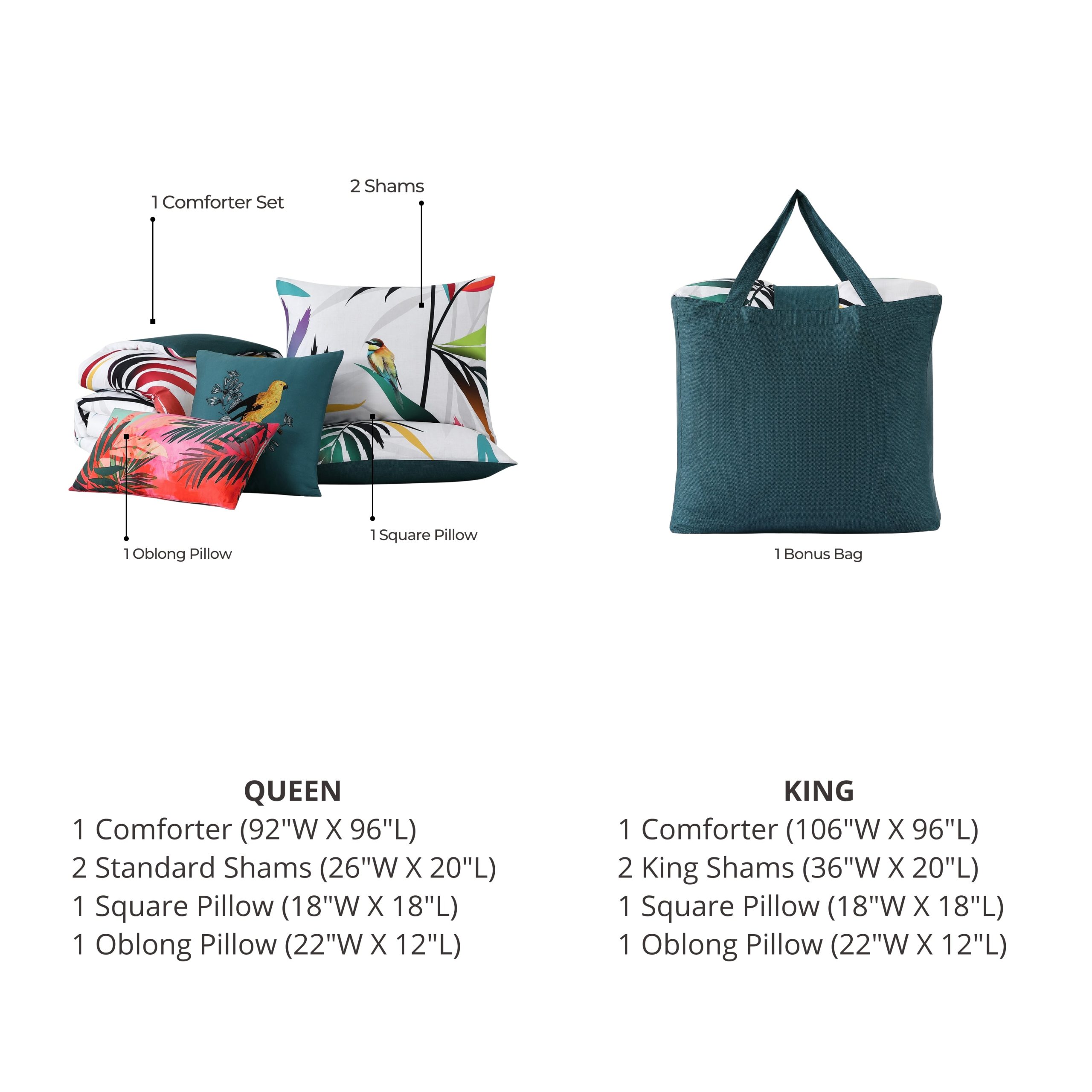 Bebejan Tropical Fusion 5 Piece Reversible Comforter Set - Image 9