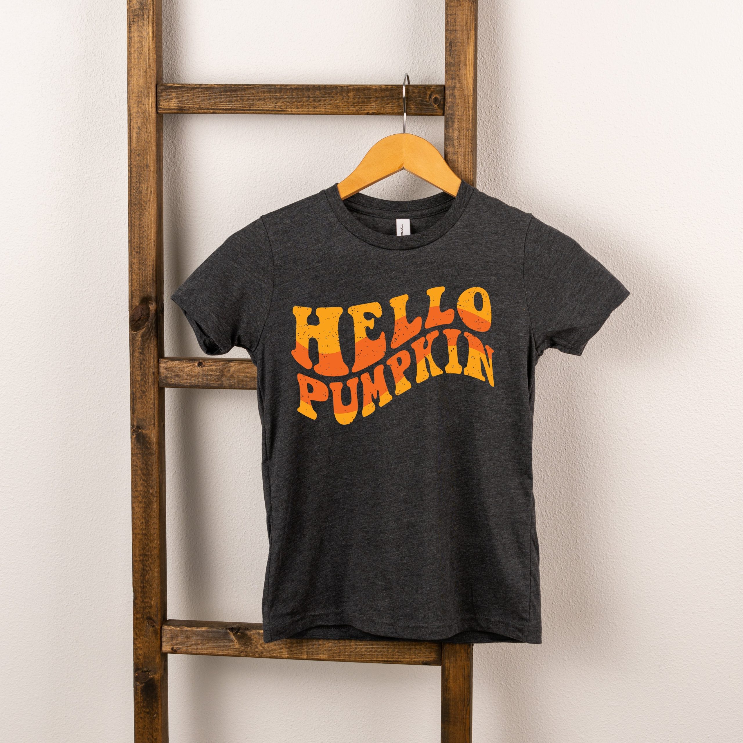 The Juniper Shop Toddler Hello Pumpkin Wavy Short Sleeve Crew Neck