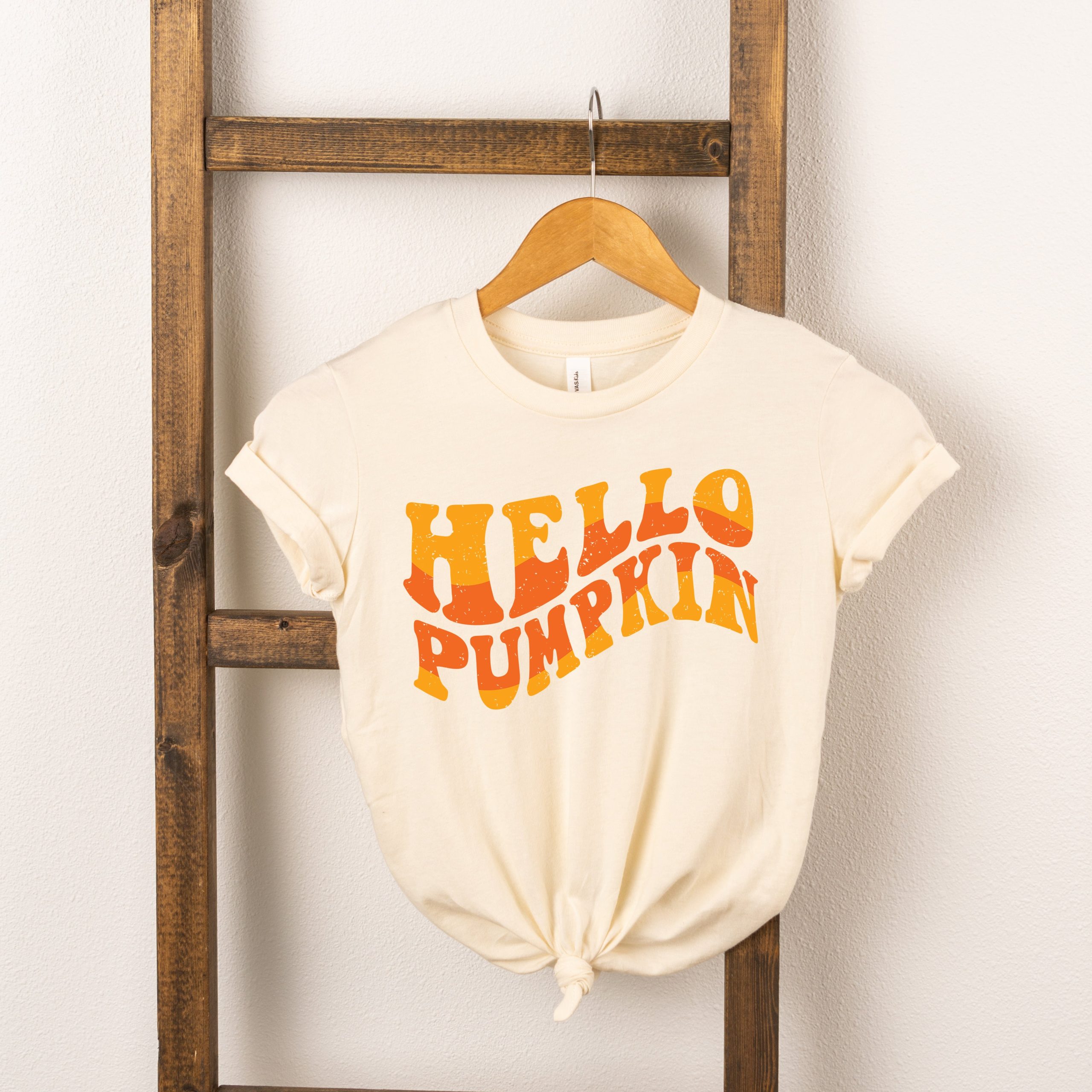 The Juniper Shop Toddler Hello Pumpkin Wavy Short Sleeve Crew Neck - Image 2