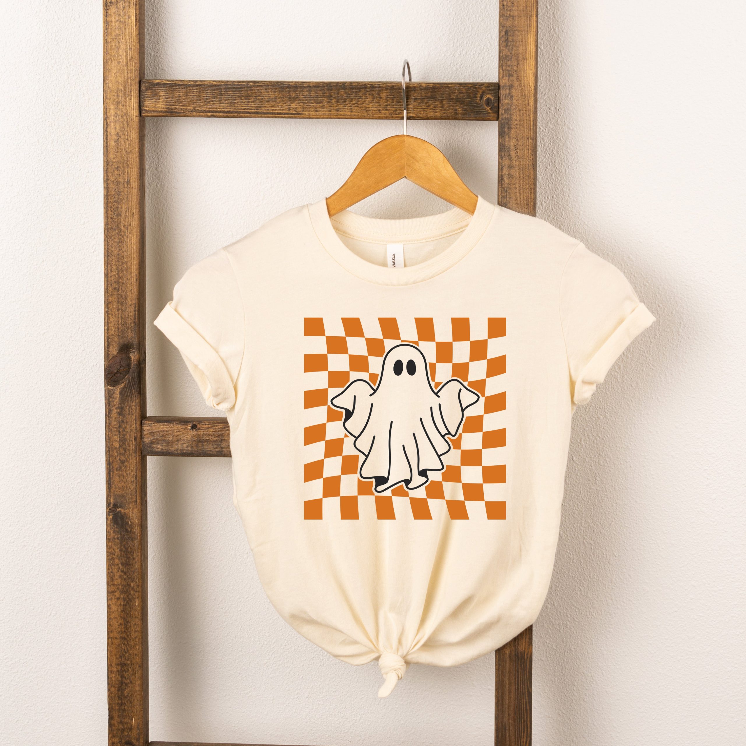 The Juniper Shop Toddler Checkered Ghost Short Sleeve Crew Neck - Image 2