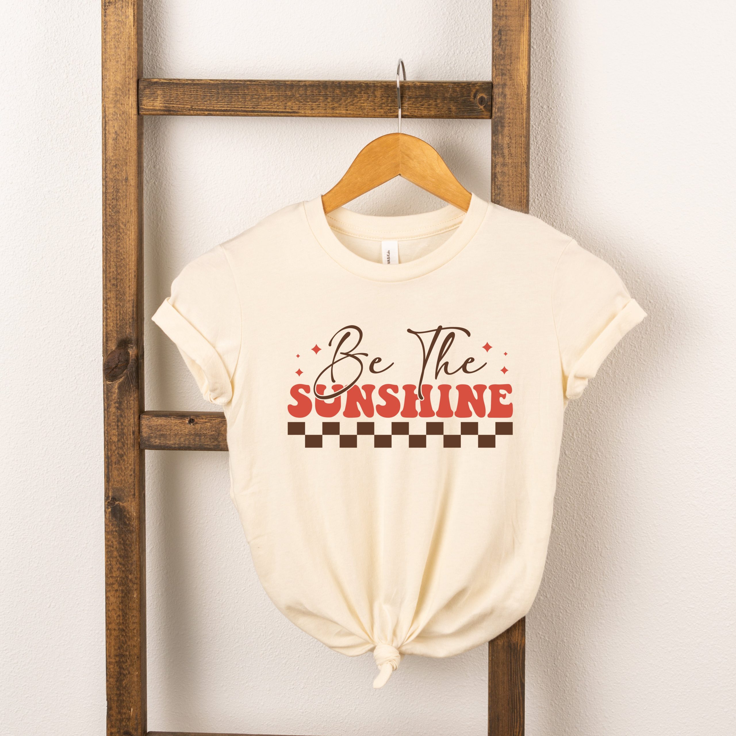 The Juniper Shop Toddler Be The Sunshine Checkered Short Sleeve Crew Neck