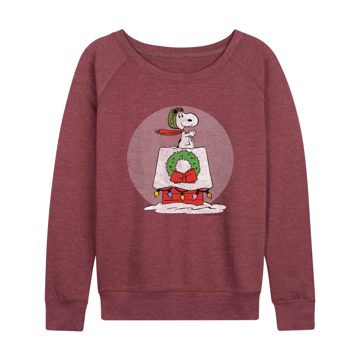Peanuts - Snoopy Christmas House - Women's French Terry Long Sleeve Pullover - Image 3