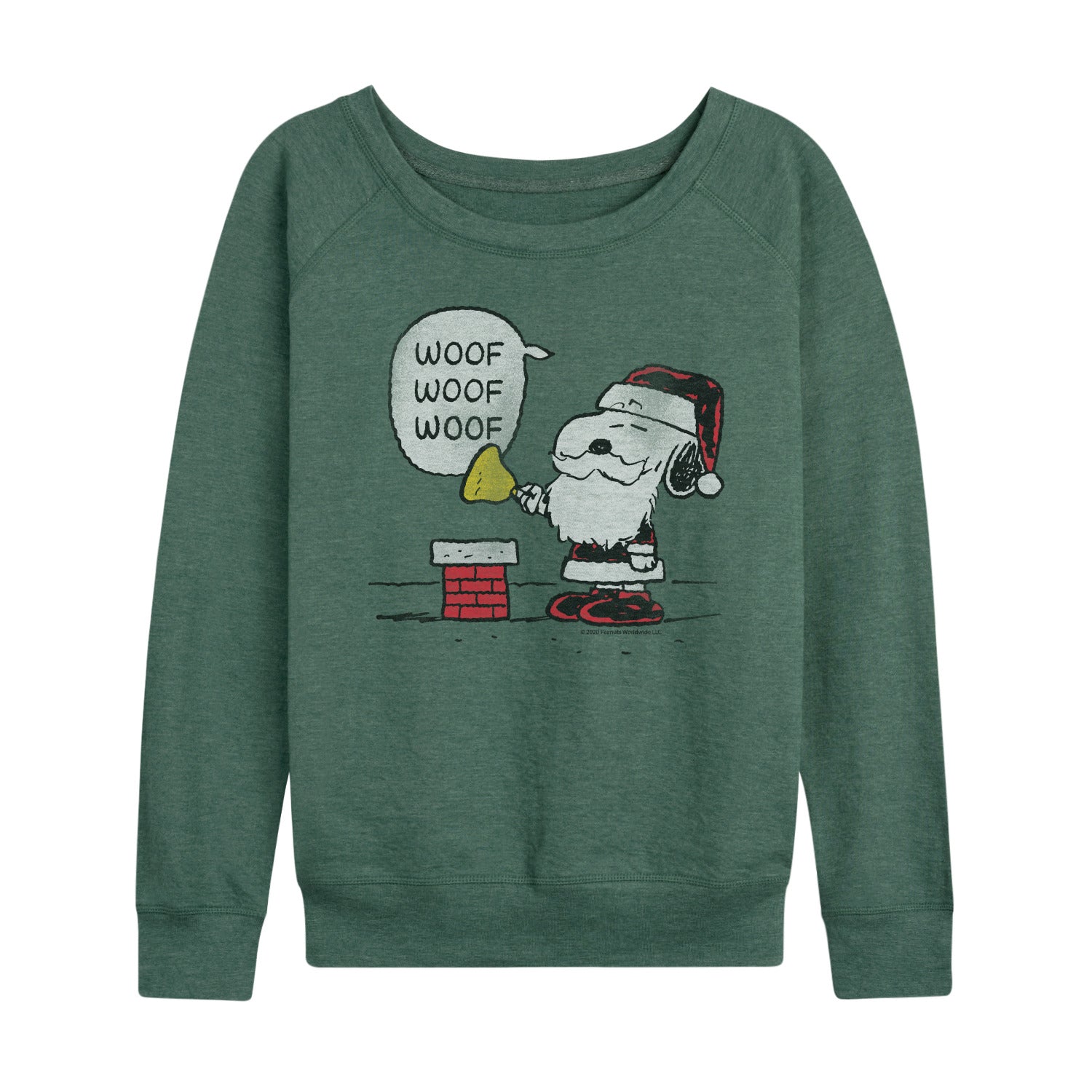 Peanuts - Snoopy Santa - Women's French Terry Long Sleeve Pullover - Image 2