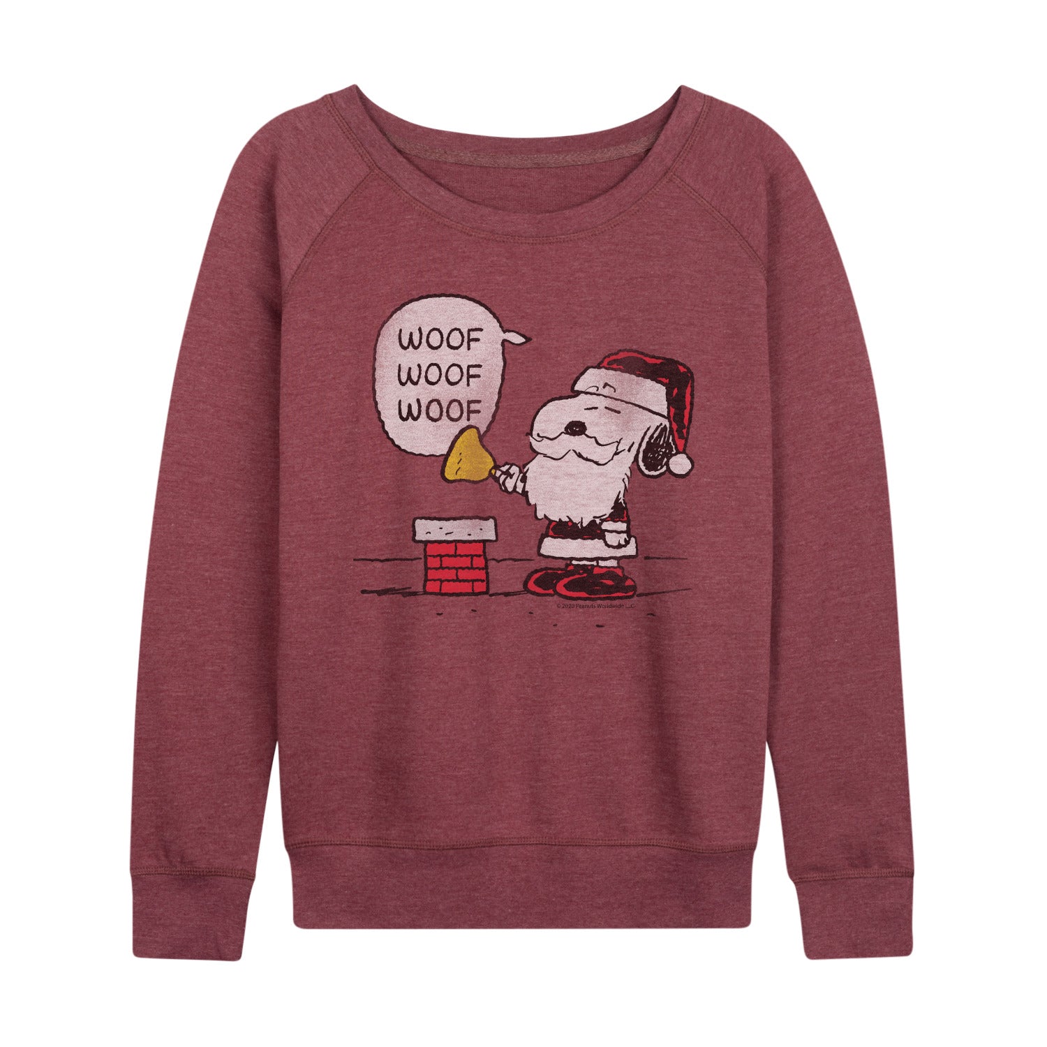 Peanuts - Snoopy Santa - Women's French Terry Long Sleeve Pullover - Image 3