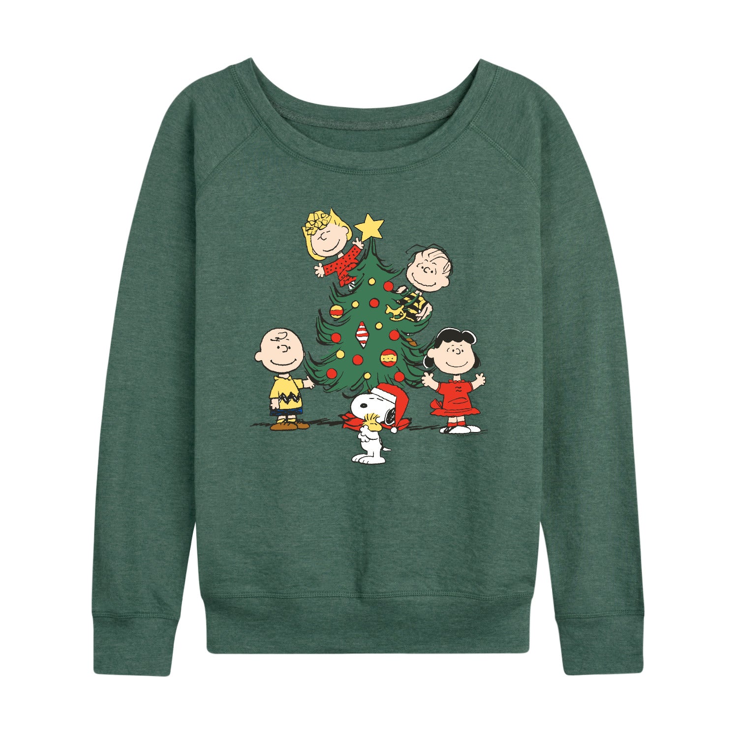 Peanuts - Peanuts Christmas Tree - Women's French Terry Long Sleeve Pullover - Image 2