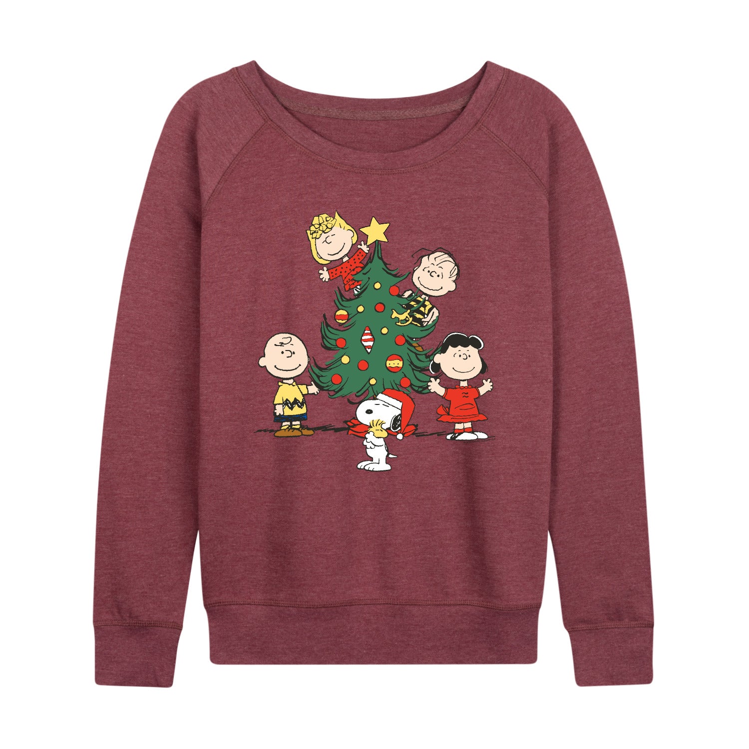 Peanuts - Peanuts Christmas Tree - Women's French Terry Long Sleeve Pullover - Image 3