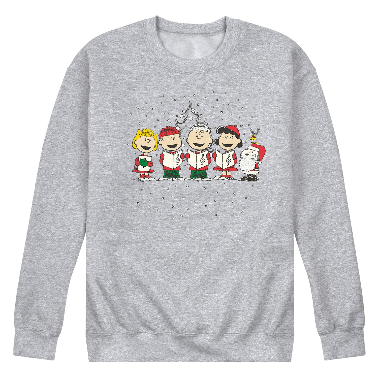 Peanuts - Holiday Caroling - Men's Crew Neck Fleece Pullover