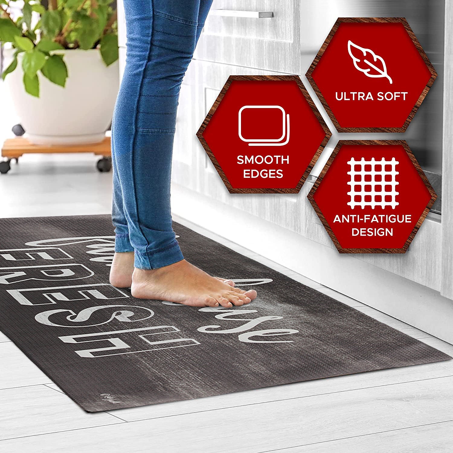 20x55 Oversized Cushioned Anti-Fatigue Kitchen Runner Mat (Farmhouse Fresh) - Image 4