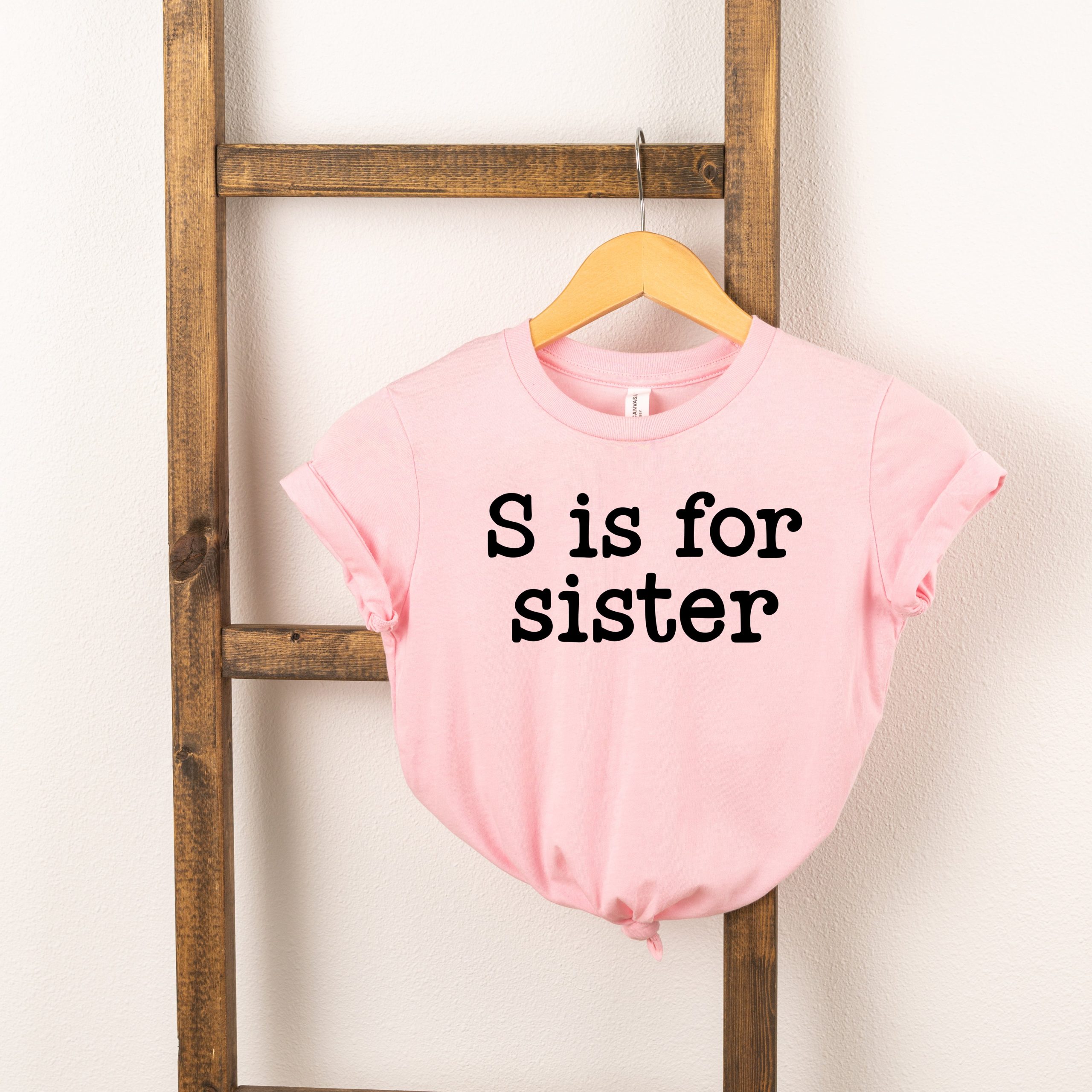 The Juniper Shop Toddler S Is For Sister Short Sleeve Crew Neck - Image 2