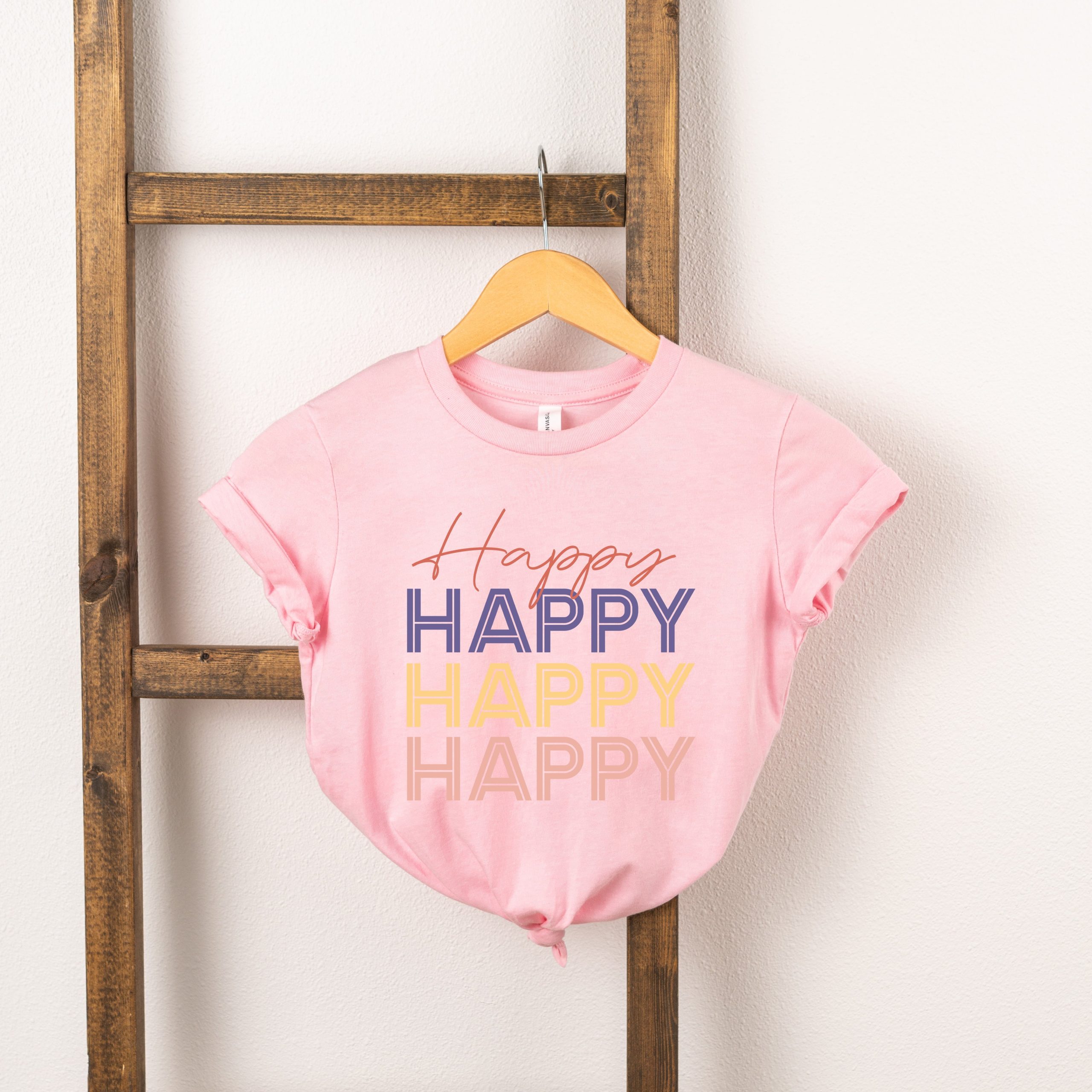 The Juniper Shop Toddler Happy Stacked Short Sleeve Crew Neck