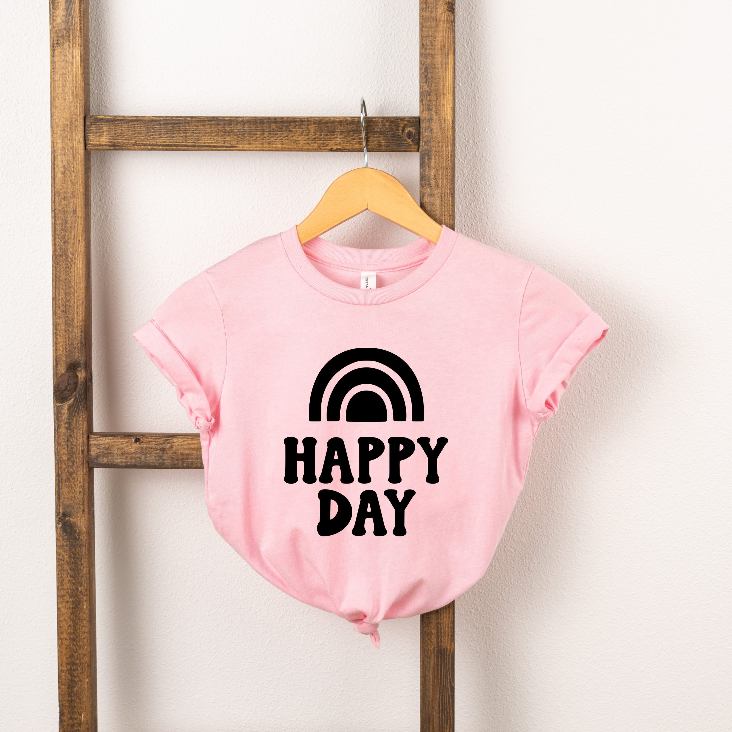 The Juniper Shop Toddler Happy Day Rainbow Short Sleeve Crew Neck - Image 2