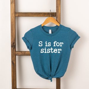 The Juniper Shop Toddler S Is For Sister Short Sleeve Crew Neck