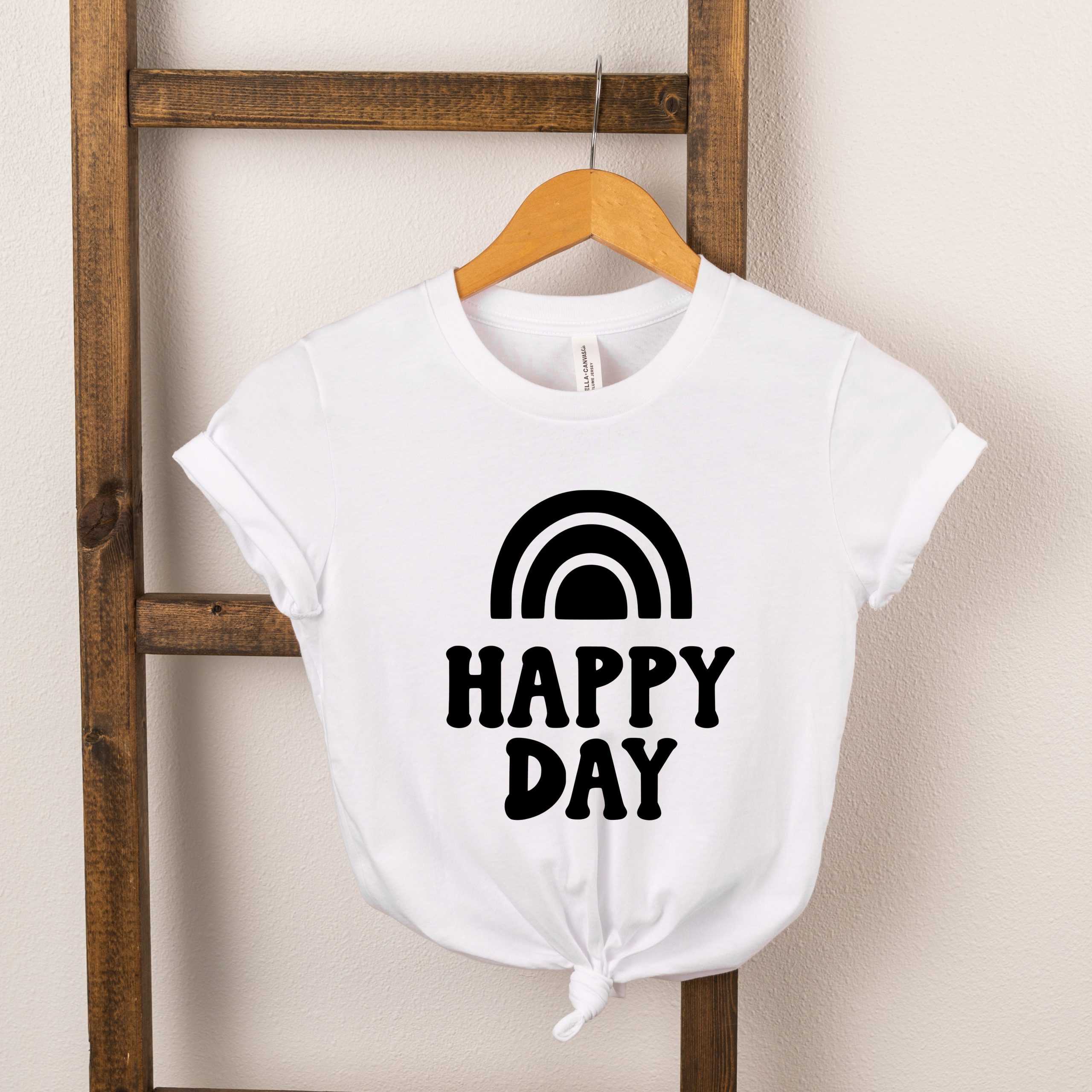The Juniper Shop Toddler Happy Day Rainbow Short Sleeve Crew Neck - Image 3
