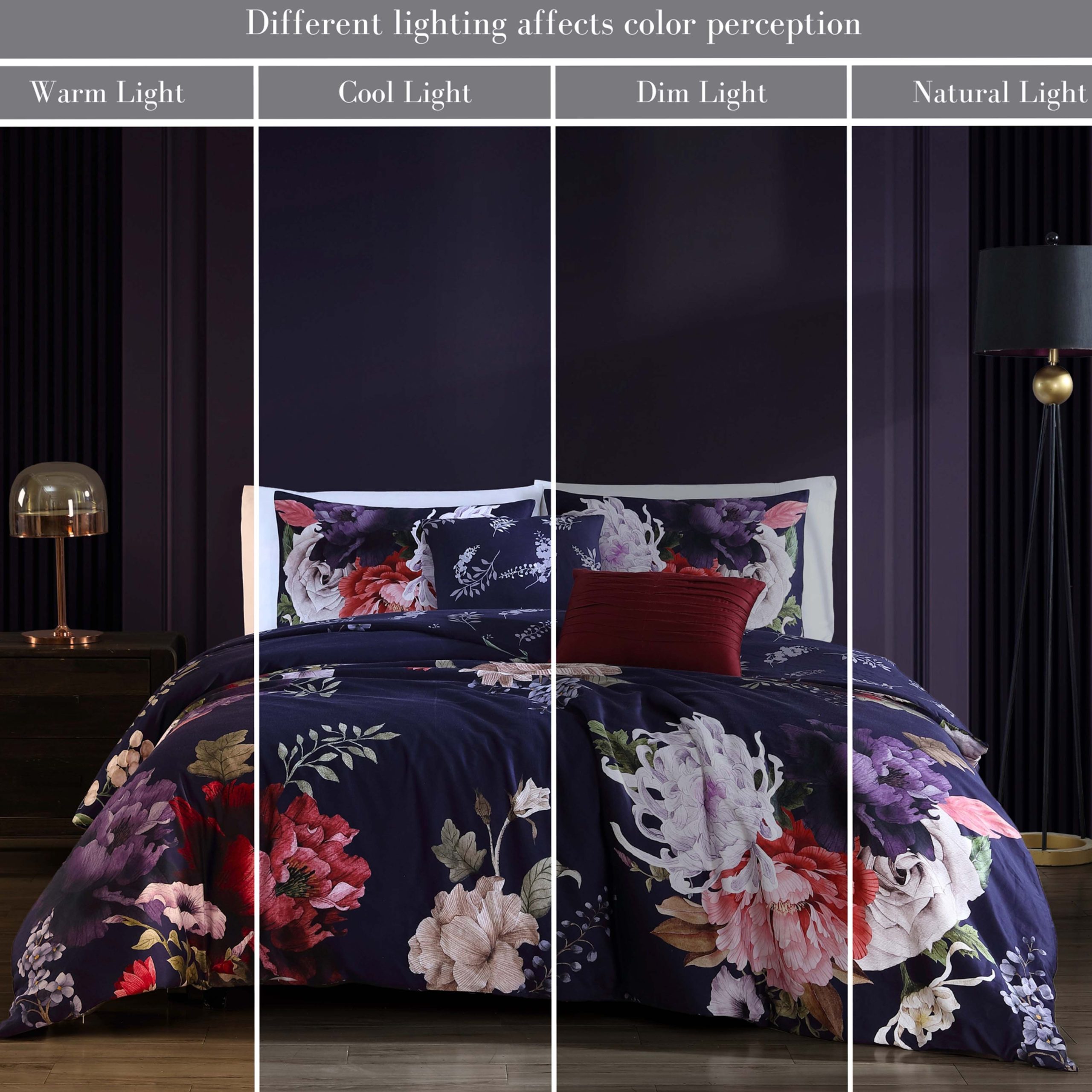 Bebejan Deep Purple Garden 5 Piece Reversible Comforter Set - Image 11