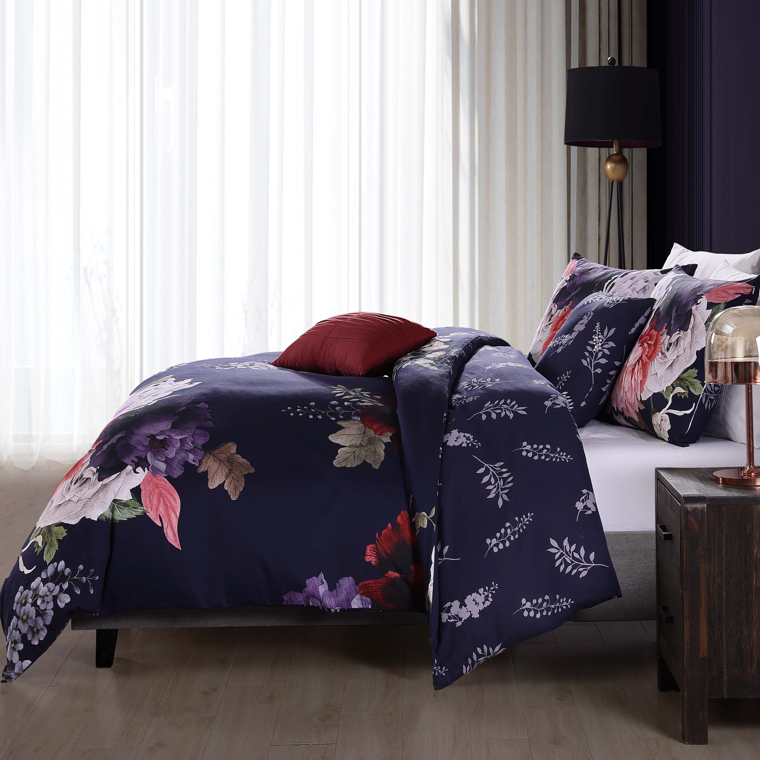 Bebejan Deep Purple Garden 5 Piece Reversible Comforter Set - Image 5