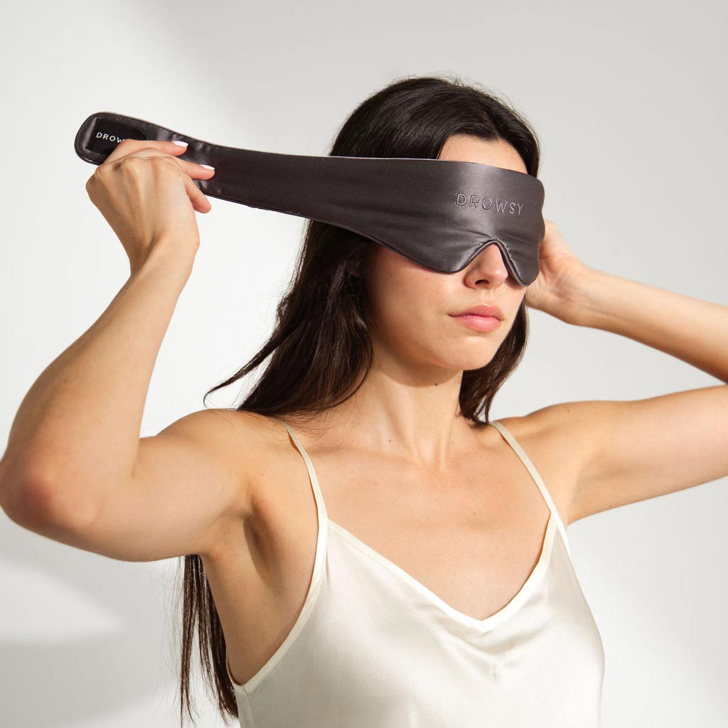Drowsy Sleep Co. Featherweight Silk Eye Mask Moonlight Shadow - Image 3