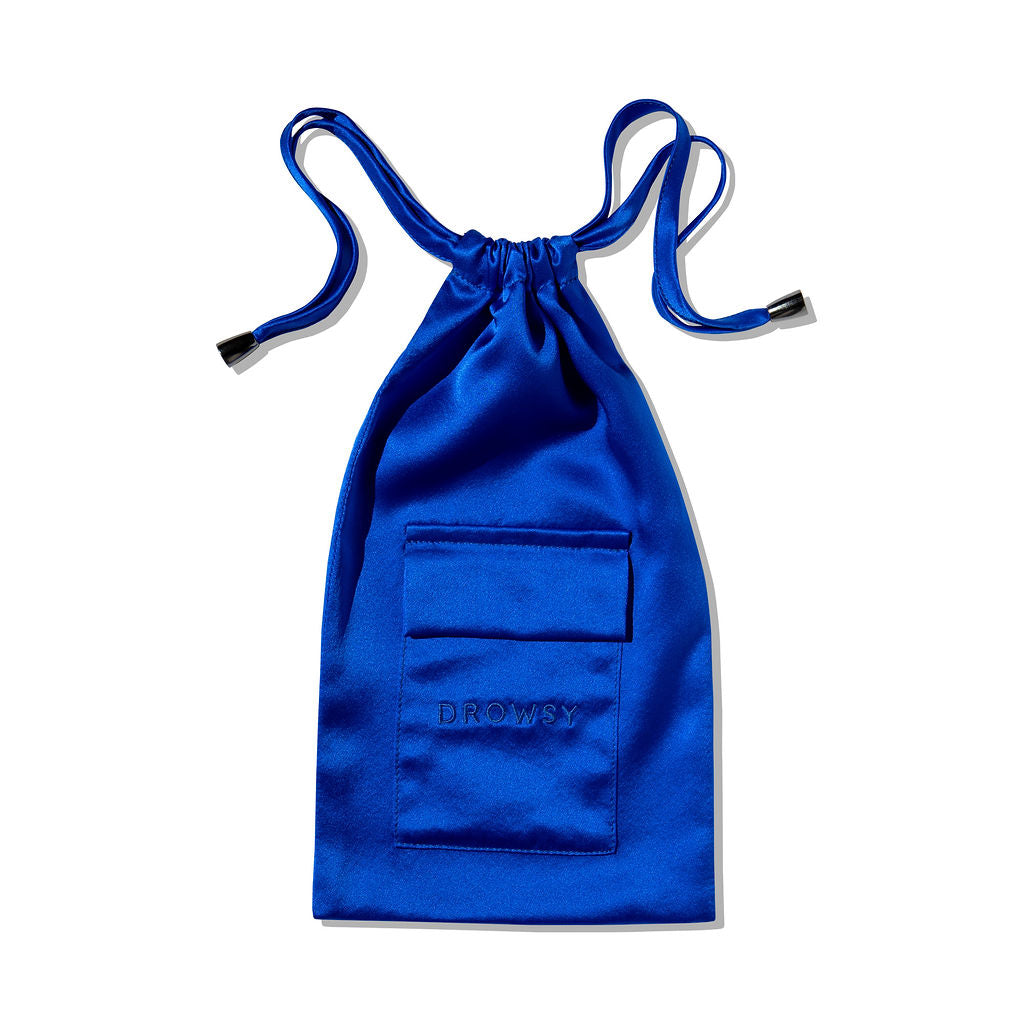 Drowsy Sleep Co. Royal Blue Silk Carry Pouch - Image 2