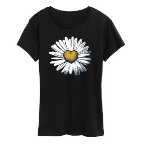Instant Message - Daisy Heart - Women's Short Sleeve Graphic T-shirt