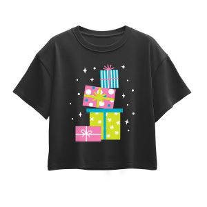 Instant Message - Colorful Presents - Youth Girl Short Sleeve Boxy Tee