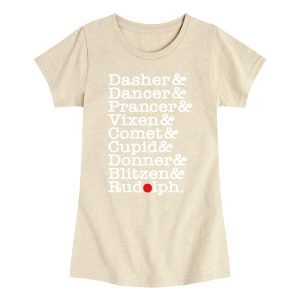 Instant Message - Reindeer List - Youth Girls Short Sleeve T-shirt