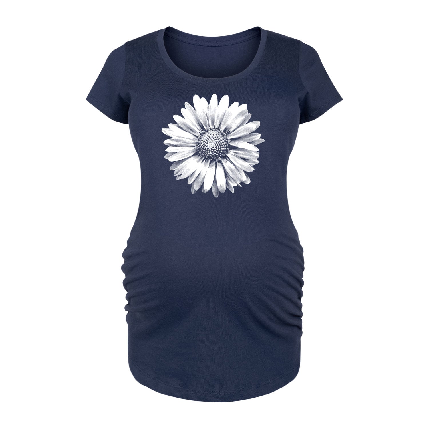 Instant Message - White Daisy - Maternity Scoop Neck Tee - Image 2