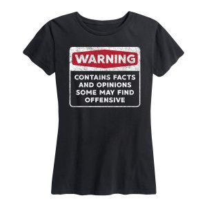 Instant Message - Warning Contains Facts And Opinions - Women's Short Sleeve Graphic T-Shirt