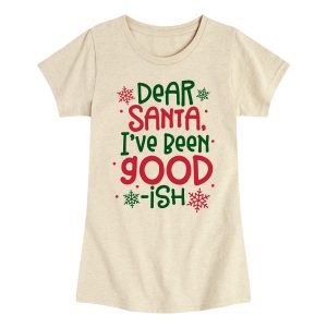 Instant Message - Dear Santa Goodish - Youth Girls Short Sleeve T-shirt