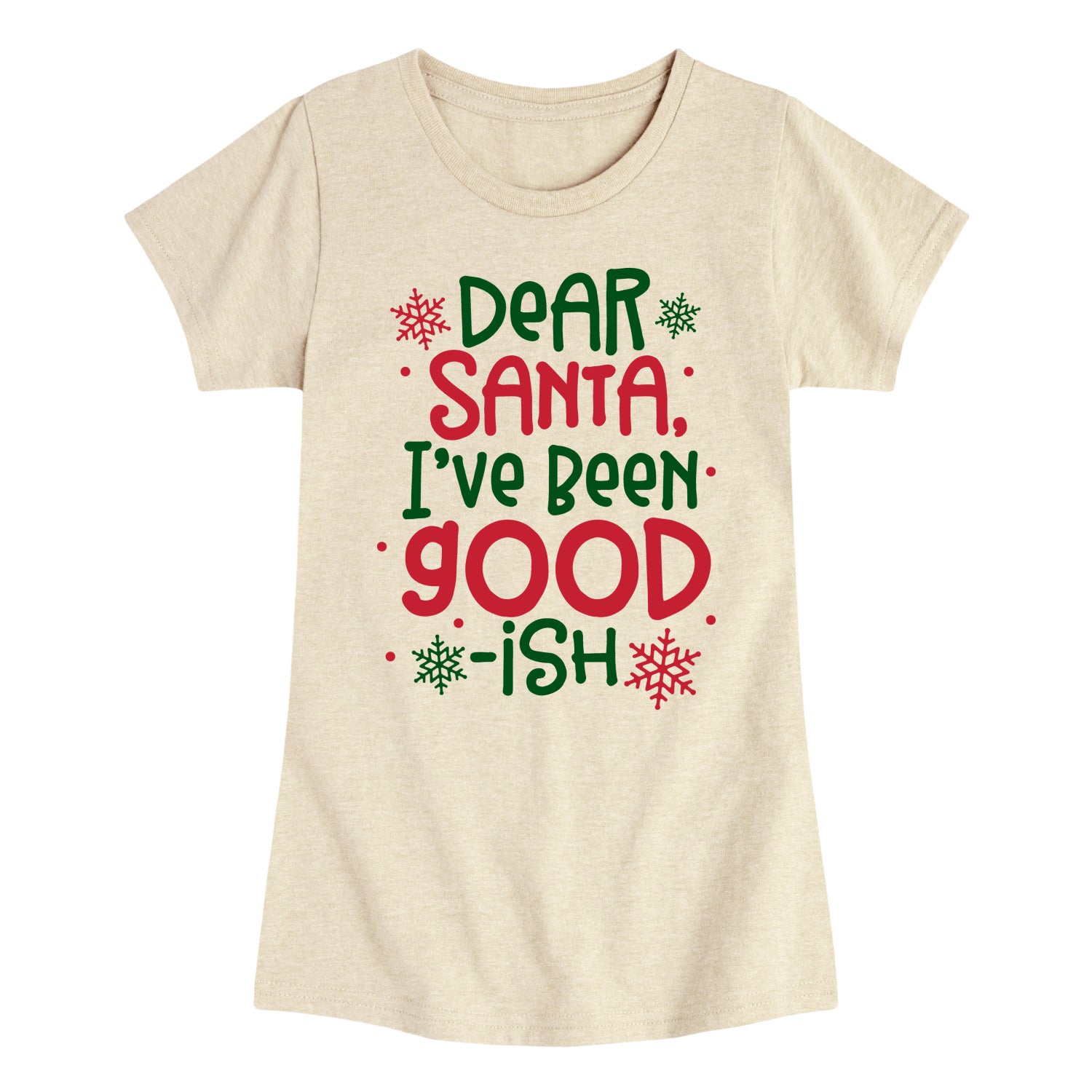 Instant Message - Dear Santa Goodish - Youth Girls Short Sleeve T-shirt